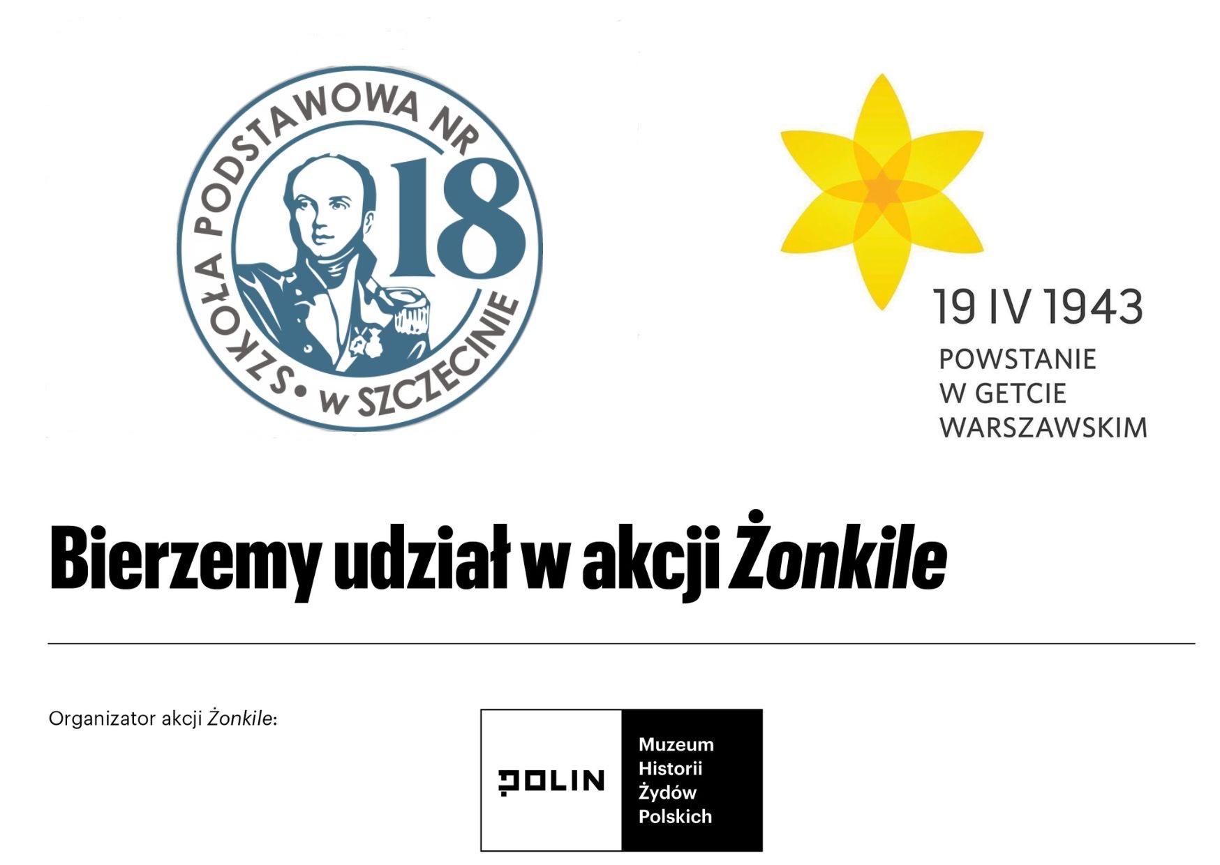 Infografika na temat udziału SP18 w akcji Żonkile